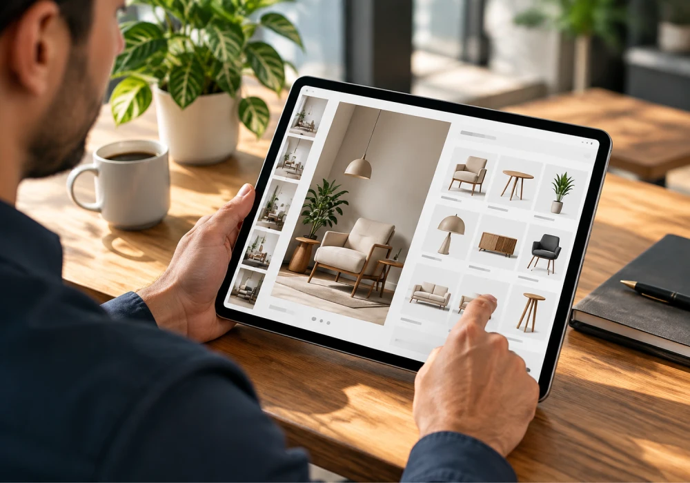 مشاهده کاتالوگ دیجیتال محصولات روی تبلت